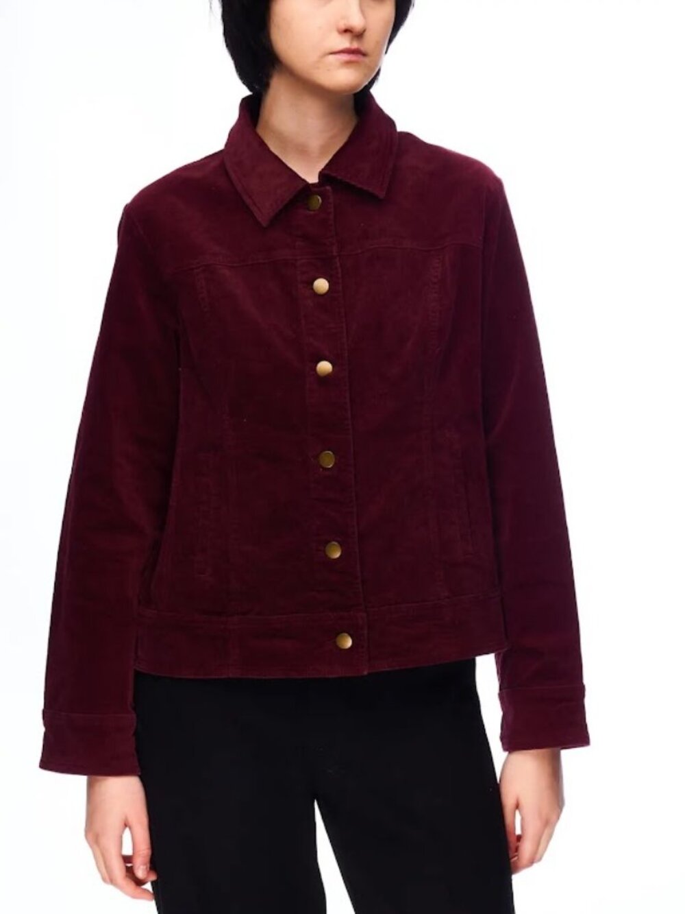 Pendleton Brass Button Up Burgundy Cotton Pinwale Corduroy Jacket L